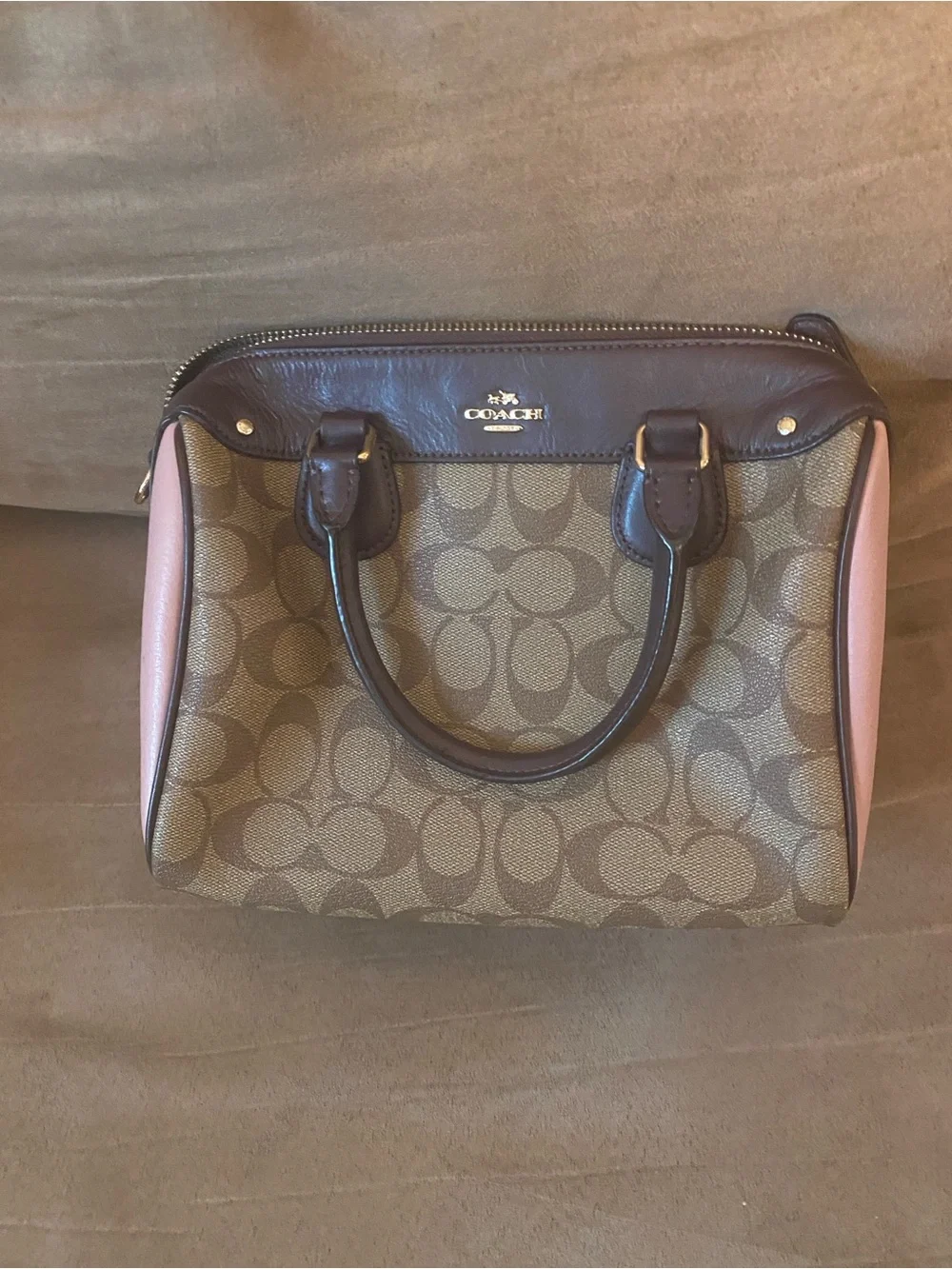 Coach Signature coated canvas Mini Bennett Satchel HTF with crossbody strap